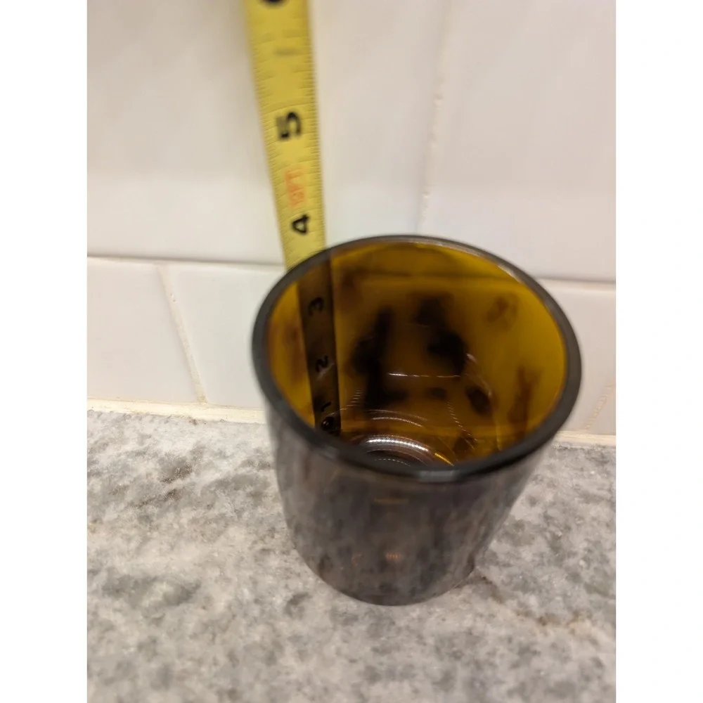 Vintage Lucite Tortoise Shell‎ Soap Dish And Cup Set
